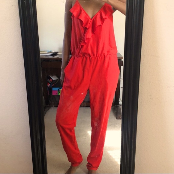 Macys jumpsuit red Clearance